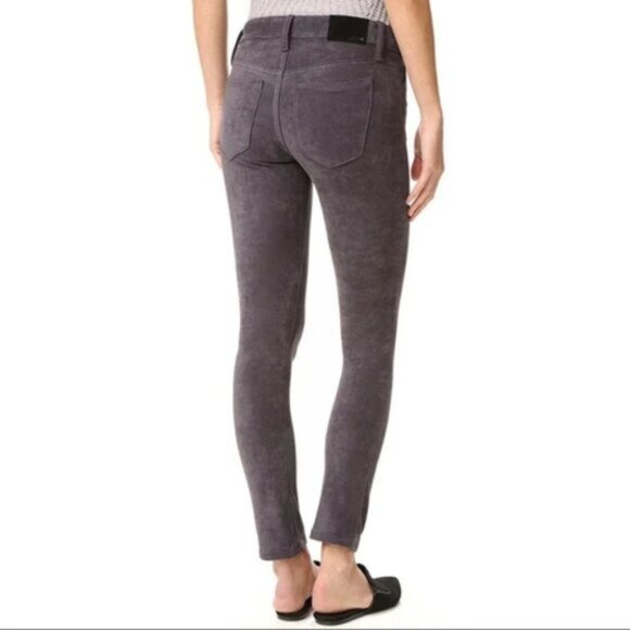 Anthropologie Joe’s Jeans Suede Pants Flawless Icon Skinny straight Ankle Gray - Picture 12 of 12
